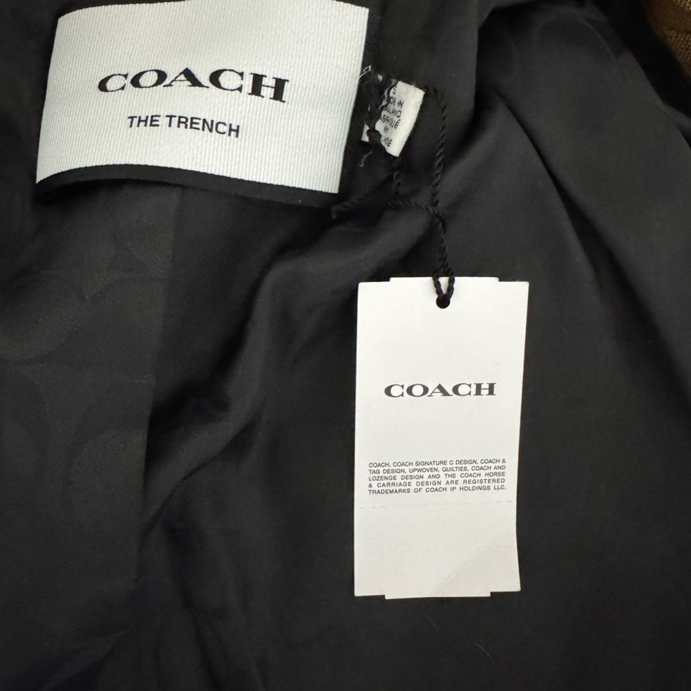 Coach signature Gold and Brown Trench Coat with Timeless Elegance NWT - Picture 7 of 8